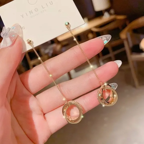 New 18k gold plated tassel earrings - Picture 2 of 4